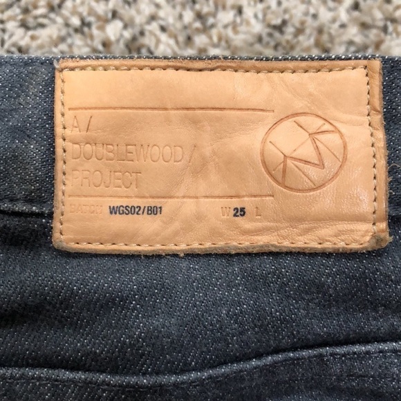 A Doublewood Project Skinny Jeans Size 25 Dark Gray High Waisted Raw Selvedge - Picture 5 of 11